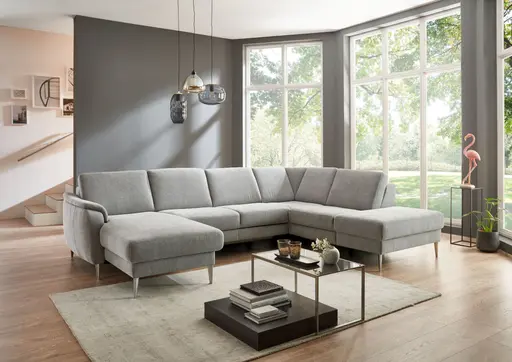 Wohnlandschaft - Longchair links mit 2,5-Sitzer und Ecke rechts