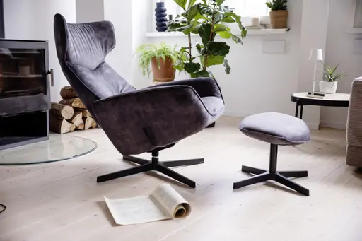 Relaxsessel Helge - Stoff, Dunkelgrau