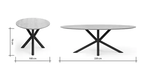 Esstisch Phoenix - LB ca. 220x110cm, Eiche, eco snow lackiert