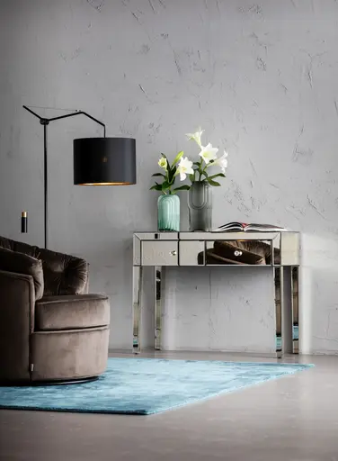 Konsolentisch- LB ca. 100x40 cm, Weiß, Lackiert, Verspiegelt