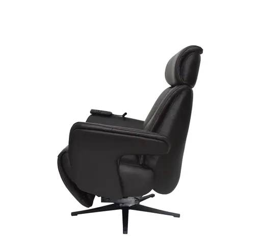 TV-Sessel MATHIS - drehbar, Aufstehhilfe, Relaxfunktion, Kopfteilverstellung, Leder, Chocolate