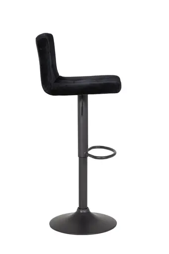 Barhocker - höhenverstellbar, Stoff, Schwarz