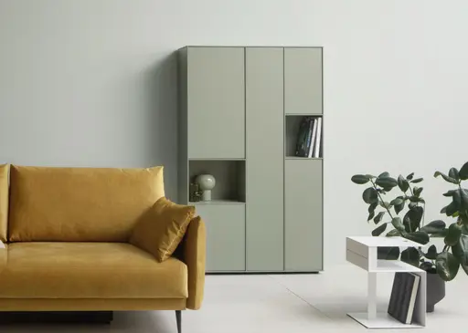 Highboard Casello - BHT ca. 107x180x38 cm, Lack Matt, Schilfgrün