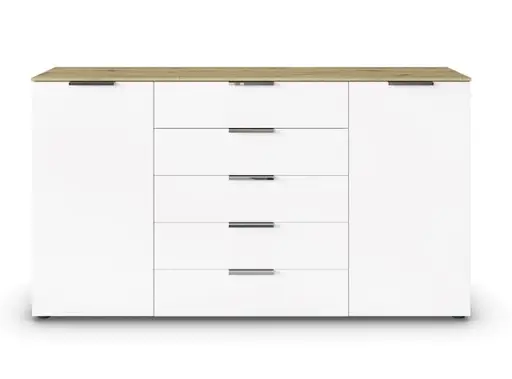 Kommode RIPP- Eiche Dekor, Weiß