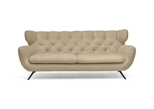 Sofa CHIRA - 3-Sitzer, Stoff, Graubraun