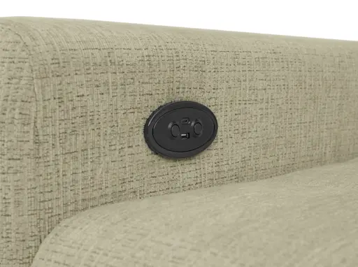 Ecksofa -2-Sitzer mit Ecke rechts, Kopfteil verstellbar, Sitztiefe verstellbar motorisch, Stoff, Sand