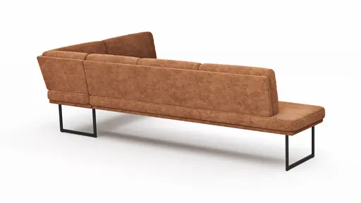 Eckbank Valloni - Breite ca. 311x192 cm, Stoff, Rostbraun