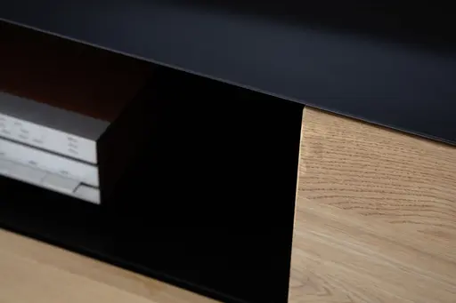 Lowboard Jan - Wildeiche massiv, Metall