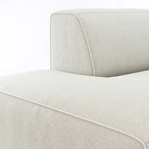 Ecksofa Elementos - Ecke links mit 2,5-Sitzer, Stoff, Natur