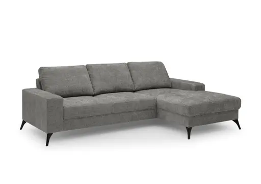 Ecksofa - 2-Sitzer, Ecke rechts, Stoff, Anthrazit