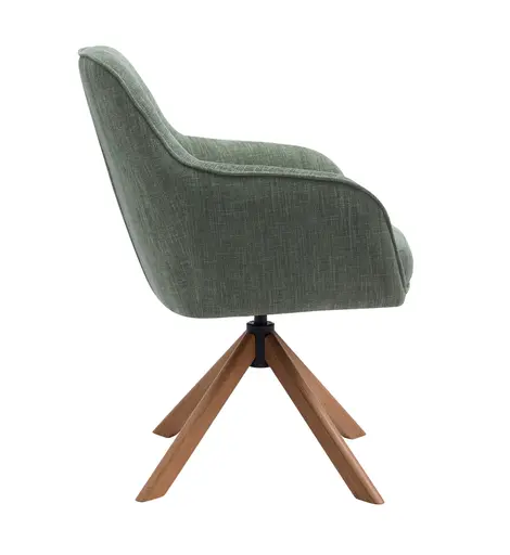Armlehnstuhl - drehbar, Stoff, Waldgrün