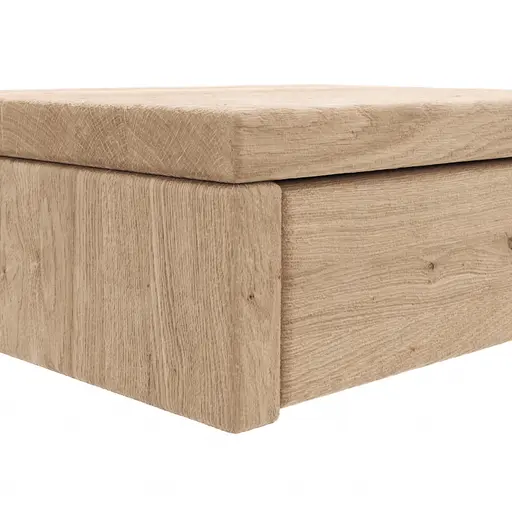 Nachttisch 1660 - Wildeiche bianco, sandgestrahlt