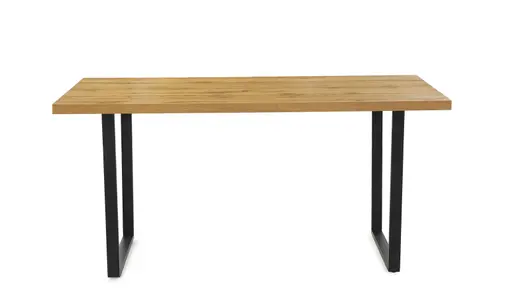 Esstisch - LB ca. 160x80 cm, Wildeiche Nachbildung, Schwarz