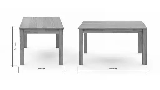 Esstisch Dinner - LB ca. 140x90 cm, Wildeiche massiv