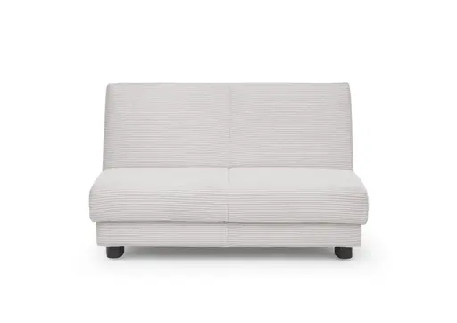 Schlafsofa EASY Optik A - 2-Sitzer ohne Armlehne, 140 cm inkl. Schlaffunktion, Cord, Hellgrau