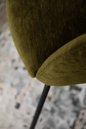 Armlehnstuhl Noli - Stoff, Olivgrün, Kufe