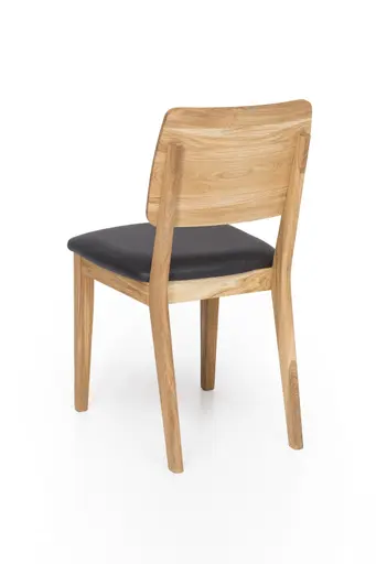 Stuhl - Kernbuche massiv, Leder, Schwarz