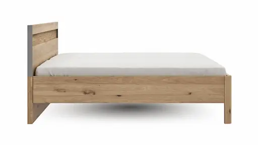 Bett Viana - Liegefläche ca. 200x200 cm, Furnier, Balkeneiche