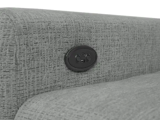 Ecksofa -2-Sitzer mit Ecke rechts, Kopfteil verstellbar, Sitztiefe verstellbar motorisch, Stoff, Anthrazit