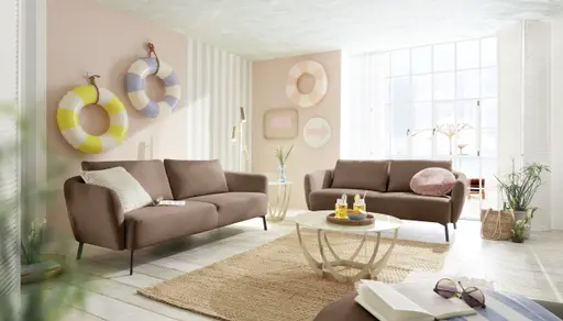 Sofa CARLLOTA - 2,5-Sitzer, Stoff, Taupe