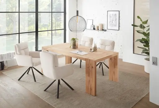 Armlehnstuhl - drehbar, Cord, Hellbeige