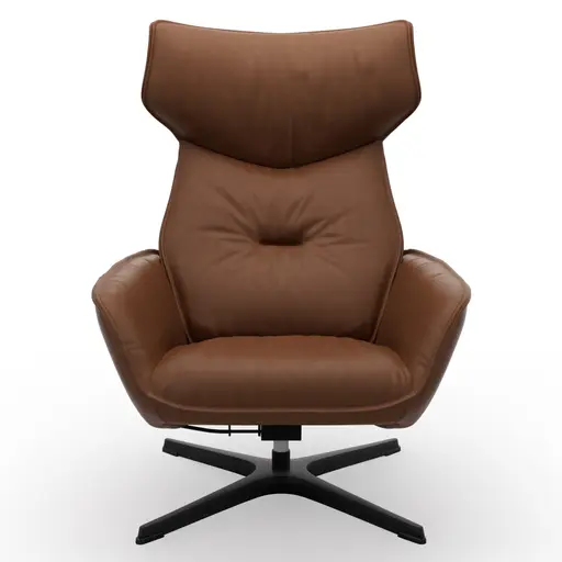 Relaxsessel Helge - Leder Anilin, Cognac