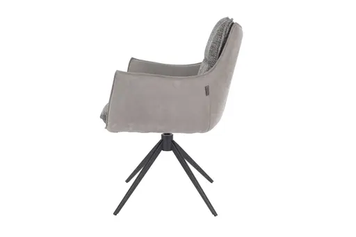 Armlehnstuhl MANDY - drehbar, Stoff, Graubeige