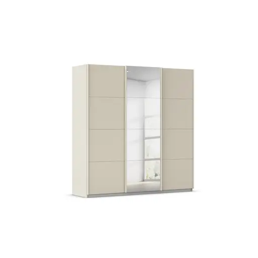 Schwebetürenschrank RIVASA- B ca. 203 cm, Champagner, Spiegel