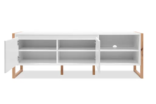 TV-Board - B ca. 160 cm, Weiß, Artisan Eiche Nachbildung