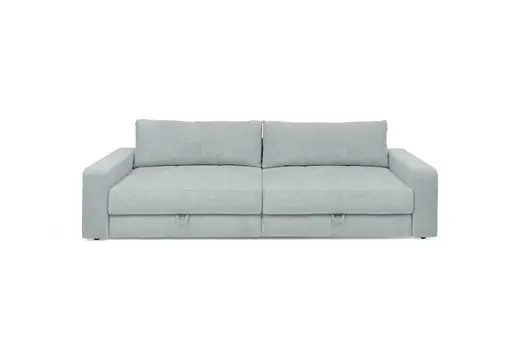 Big-Sofa Jella - 2-Sitzer, Schlaffunktion mit Bettkasten, Stoff, Aqua