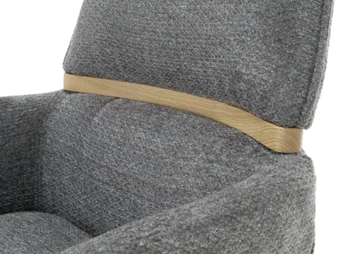 Armlehnstuhl MAROU - drehbar, Stoff, Graublau