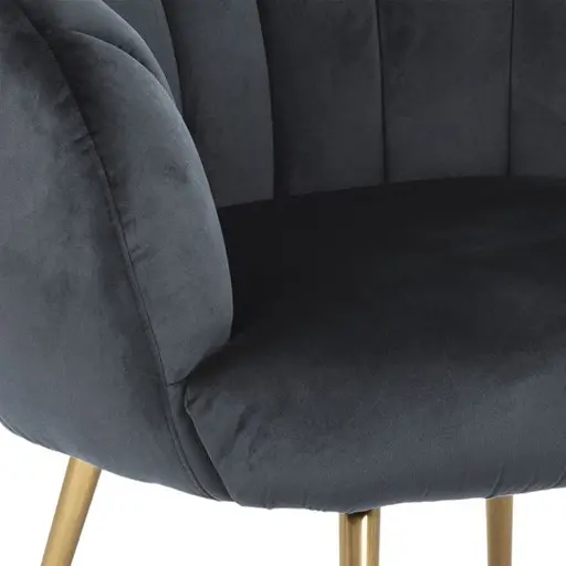 Stuhl - Samt, Dunkelgrau