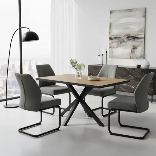 Freischwinger - Stoff, Vintage Anthrazit