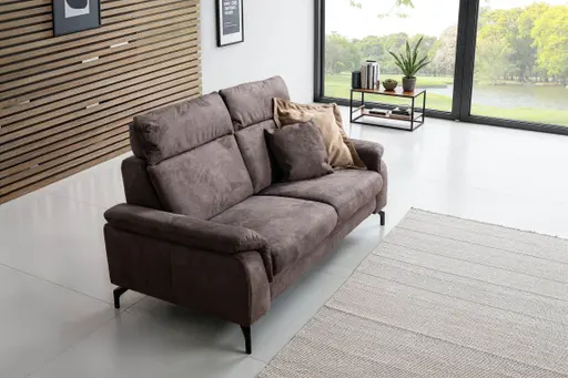 Sofa - 2,5-Sitzer, Stoff, Dunkelbraun