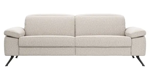 Sofa Rafaela 2.0 - 3-Sitzer inkl. Kopfteil verstellbar, Stoff, Champagner