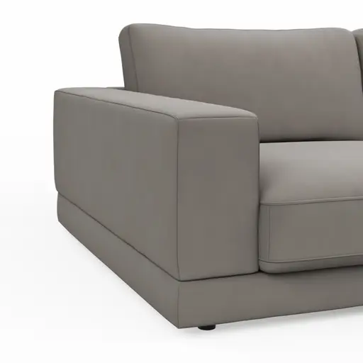 Megasofa Juni Lounge - B ca. 292 cm, Leder, Silbergrau