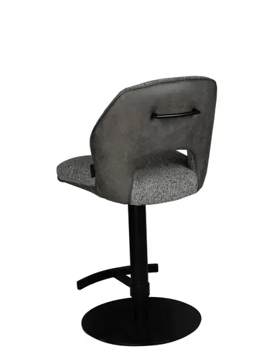 Barhocker MAILE - drehbar, höhenverstellbar, Stoff, Grau, Anthrazit