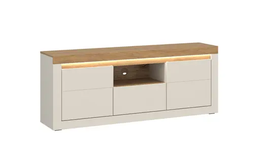 TV-Lowboard - mit Beleuchtung, B ca. 154 cm, Kaschmir, Stone Eiche Nachbildung