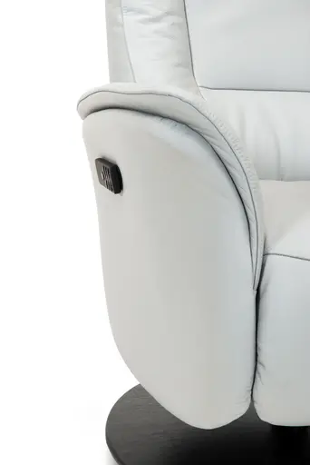 Sessel - Größe M, Relaxfunktion motorisch, Leder, Eisengrau