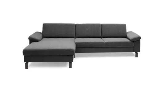 Ecksofa CALM Move - Ecke links, 2,5-Sitzer, Microfaser, Schwarz