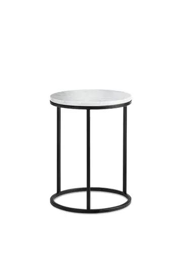 Beistelltisch Kai - LBH ca. 39x39x50 cm, Marmor, Weiß