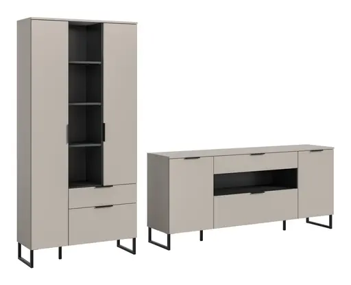 Stauraumelement - B ca. 90 cm, Kaschmir, Schwarz