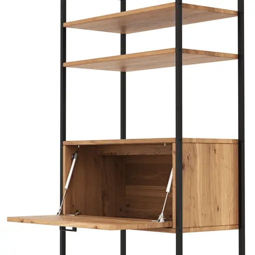 Regal Farmingdale - mit Klappe, Eiche massiv, natur geölt