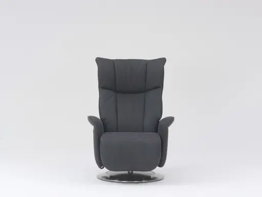 Fernsehsessel EM Halle - Relaxfunktion (1-motorisch), Leder, Kohle