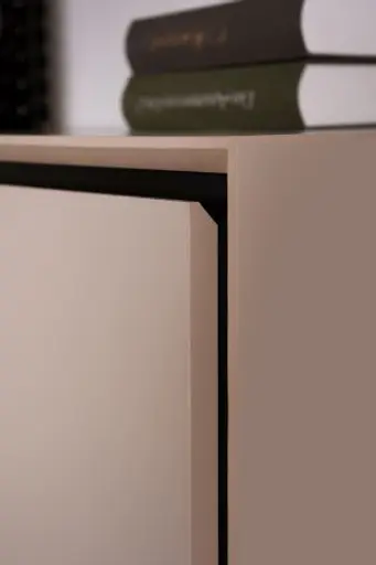 Highboard - B ca. 90 cm, Sand, Schwarz