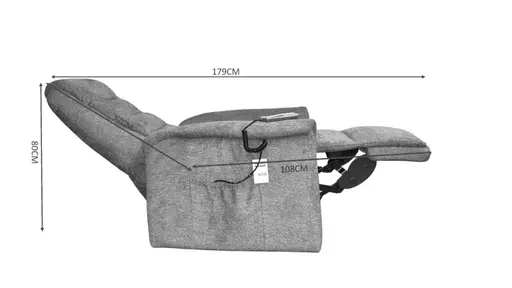 TV-Sessel MYRON - Aufstehhilfe, Relaxfunktion, Kopfteilverstellung, Stoff, Braun