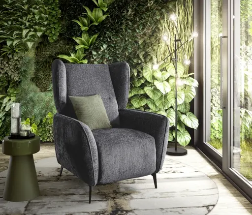 TV-Sessel - Relaxfunktion, Stoff, Dunkelgrau