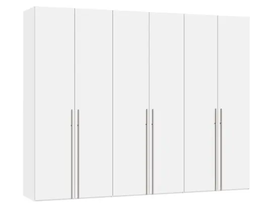 Drehtürenschrank JOIN IT- B ca. 303 cm,  Weiß, Glas, Weiß