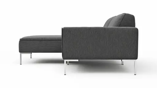 Ecksofa Morten - Longchair links, 1,5-Sitzer, Stoff, Grau-Beige