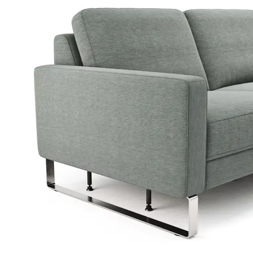 Ecksofa Anna - 2,5-Sitzer mit Ecke rechts, inkl. Relaxfunktion (motorisch), Stoff, Grau